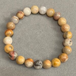 Handmade crazy lace agate stretch bracelet